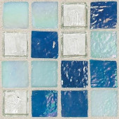 Egyptian Glass Blue Pearl Mix 12 in. x 12 in. x 6 mm Glass Face-Mounted Mosaic Wall Tile