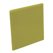 Bright Chartreuse 4-1/4 in. x 4-1/4 in. Ceramic Surface Bullnose Corner Wall Tile-DISCONTINUED