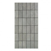 Avila 12 in. x 24 in. Gris Porcelain Mosaic Tile-DISCONTINUED