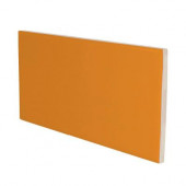 Color Collection Bright Tangerine 3 in. x 6 in. Ceramic Surface Bullnose Wall Tile-DISCONTINUED
