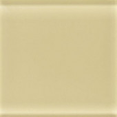 Glass Reflections 4-1/4 in. x 4-1/4 in. Cream Soda Glass Wall Tile (4 sq. ft. / case)-DISCONTINUED