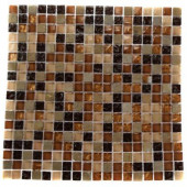 Golden Trail Blend Squares 12 in. x 12 in. x 8 mm Marble and Glass Mosaic Floor and Wall Tile