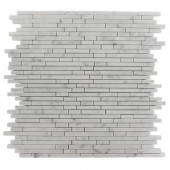 Windsor 1/4 in. x Random White Carrera Pattern Marble 12 in. x 12 in. x 8 mm Mosaic Floor and Wall Tile