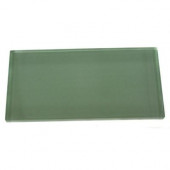 Contempo Spa Green Polished 3 in. x 6 in. x 8 mm Glass Subway Tile