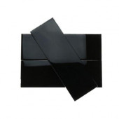 Contempo 4 in. x 12 in. Classic Black Polished Glass Tile-DISCONTINUED