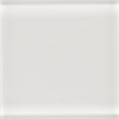 Glass reflections 4-1/4 in. x 4-1/4 in. White Ice Glass Wall Tile (4 sq. ft. / case)-DISCONTINUED