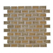 Silver Quill Crackle 12 in. x 12 in. x 8 mm Glass Mosaic Wall Tile