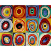 Kandinsky, 11 in. x 14 in. Farbstudie Quadrate (Color Study of Squares) Wall Tile-DISCONTINUED
