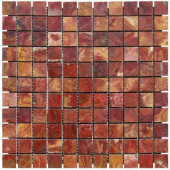 Red 12 in. x 12 in. x 10 mm Polished Onyx Mesh-Mounted Mosaic Tile (10 sq. ft. / case)