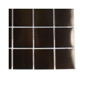 Metal Rouge Square Stainless Steel Floor and Wall Tile - 6 in. x 6 in. x 11 mm Tile Sample (4 pieces per sq. ft.)