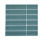 Contempo Turquoise Polished Glass Tile Sample