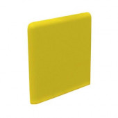 Color Collection Bright Yellow 3 in. x 3 in. Ceramic Surface Bullnose Corner Wall Tile-DISCONTINUED