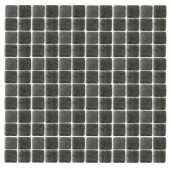 Spongez S-Black-1412 Mosiac Recycled Glass Mesh Mounted Floor and Wall Tile - 3 in. x 3 in. Tile Sample