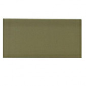 Contempo Khaki Polished Glass Tiles - 3 in. x 6 in. Tile Sample-DISCONTINUED
