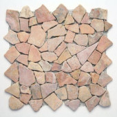 Indonesian Sumatra Red 12 in. x 12 in. x 6.35mm Natural Stone Pebble Mesh-Mounted Mosaic Tile (10 sq. ft. / case)