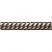 1 in. x 6 in. Cast Metal Rope Liner Brushed Nickel Tile (16 pieces / case) - Discontinued
