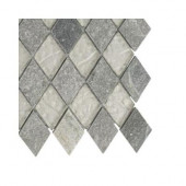 Tectonic Diamond Green Quartz Slate and White Gold Glass Floor and Wall Tile - 6 in. x 6 in. Tile Sample