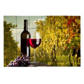 Wine2 36 in. x 24 in. Tumbled Marble Tiles (6 sq. ft. /case)