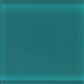 Glass Reflections 4-1/4 in. x 4-1/4 in. Almost Aqua Glass Wall Tile (4 sq. ft. / case)-DISCONTINUED