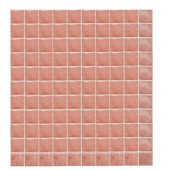 Sonterra Glass Rosa Iridescent 12 in. x 12 in. x 6 mm Glass Sheet Mounted Mosaic Wall Tile-DISCONTINUED