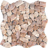 Honey Flat Pebbles 16 in. x 16 in. x 10 mm Tumbled Onyx Mesh-Mounted Mosaic Tile (12.46 sq. ft. / case)