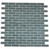 Contempo Blue Gray Brick Pattern 12 in. x 12 in. x 8 mm Glass Mosaic Floor and Wall Tile
