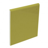 Bright Chartreuse 4-1/4 in. x 4-1/4 in. Ceramic Surface Bullnose Wall Tile-DISCONTINUED