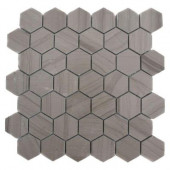 Athens Grey Hexagon 12 in. x 12 in.x 8 mm Polished Marble Floor and Wall Tile