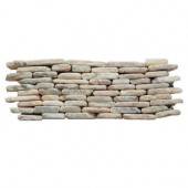 Standing Pebbles Tesserat 4 in. x 12 in. x 19.05mm Natural Stone Pebble Mesh-Mounted Mosaic Wall Tile (5 sq. ft. / case)