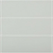 Bright White Polished 4 in. x 12 in. Glass Subway Floor and Wall Tile (1 sq. ft./case)