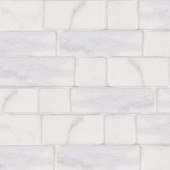 Statuario Block 12 in. x 12 in. x 8 mm White Marble Mosaic Floor/Wall Tile