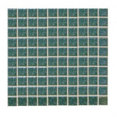 Sonterra Glass Emerald Iridescent 12 in.x12 in.x6mm Glass Sheet Mounted Mosaic Wall Tile(10 sq.ft./case)-DISCONTINUED