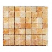 Honey Onyx 3/4 in. x 3/4 in. Marble Mosaic Tile - 6 in. x 6 in. Tile Sample-DISCONTINUED