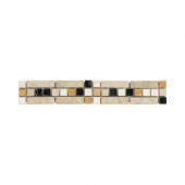 Heirloom 2 in. x 12 in. Marble Mosaic Wall Accent Strip