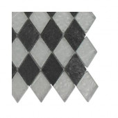 Tectonic Diamond Black Slate and Silver Glass Floor and Wall Tile - 6 in. x 6 in. Tile Sample
