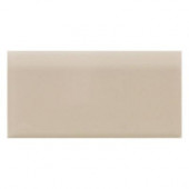 Rittenhouse Square Urban Putty 3 in. x 6 in. Ceramic Surface Bullnose Wall Tile