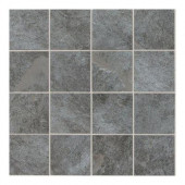 Continental Slate English Gray 12 in. x 24 in. x 6mm Porcelain Mosaic Floor/Wall Tile (22 sq. ft. / case)-DISCONTINUED