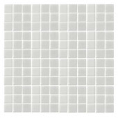 Oceanz O-White-1720 Mosaic Recycled Glass Anti Slip 12 in. x 12 in. Mesh Mounted Floor & Wall Tile (5 sq. ft.)