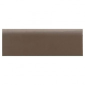 Modern Dimensions Gloss Artisan Brown 2-1/8 in. x 8-1/2 in. Ceramic Bullnose Wall Tile-DISCONTINUED