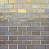 Edgewater Dune 1 in. x 2 in. 10-5/8 in. x 10-5/8 in. Glass Floor & Wall Mosaic Tile-DISCONTINUED