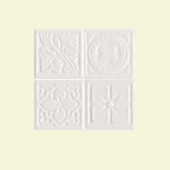 Fashion Accents White 2 in. x 2 in. Ceramic Floret Dots Accent Wall Tile