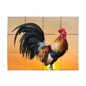 Sunset Rooster 24 in. x 18 in. Tumbled Marble Tiles (3 sq. ft. /case)