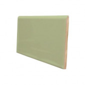 Matte Spring Green 3 in. x 6 in. Ceramic 6 in. Surface Bullnose Wall Tile-DISCONTINUED