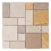 Brick Medley 12 in. x 12 in. x 8 mm Travertine Mosaic Floor/Wall Tile