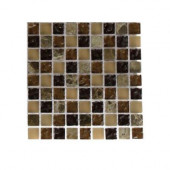 Cask Brown Blend 1/2 in. x 1/2 in. Marble and Glass Tile Sample