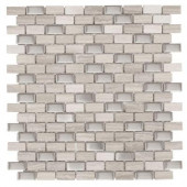 Brick Boulevard 11- 1/4 in. x 12 in. x 8 mm Stone Stainless Mosaic Wall Tile