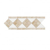 Fashion Accents Travertine Arctic White 4 in. x 12 in. Natural Stone Listello Wall Tile