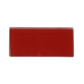 Contempo Lipstick Red Frosted Glass Tile Sample