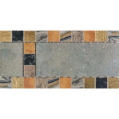 Terra Antica Celeste/Grigio 6 in. x 12 in. Porcelain Decorative Accent Floor and Wall Tile