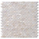 Mother of Pearl Mini Brick Pattern 12 in. x 12 in. x 8 mm Mosaic Floor and Wall Tile